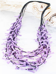 Rosie Ribbon Necklace Lavender
