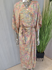 Silk Wrap Kimono Dress