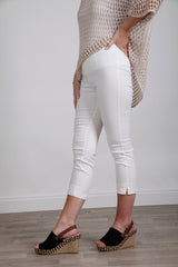 Cropped Stretch Trouser Off-White - bestacaiberryselect