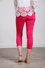 Cropped Stretch Trouser Raspberry - bestacaiberryselect