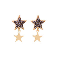 Crystal Drop Star Earrings