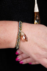 Gold Crystal Pendant Bracelet - bestacaiberryselect