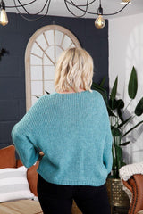 Teal Avery Slouch Knitted Jumper - bestacaiberryselect