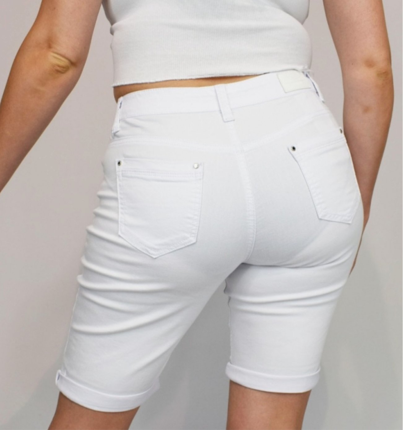 White Denim Shorts - bestacaiberryselect
