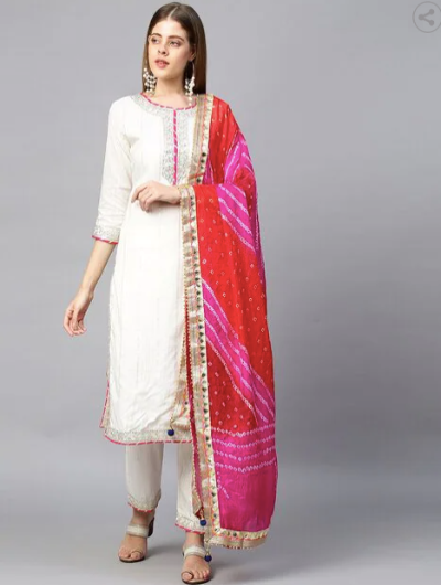 Ghera - Pastel Lilac Bandhani Dupatta – Ethnoroots