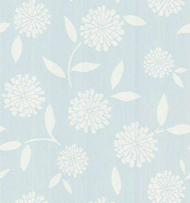 Brewster Zinnia Light Blue Modern Floral Wallpaper - FD62119 – Wallpaper  for Less Murray