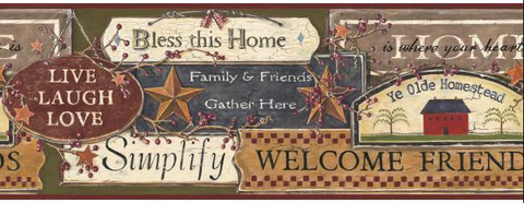 YORK WALLCOVERINGS BEST OF COUNTRY, COUNTRY SIGN BORDER - PC3976BD ...
