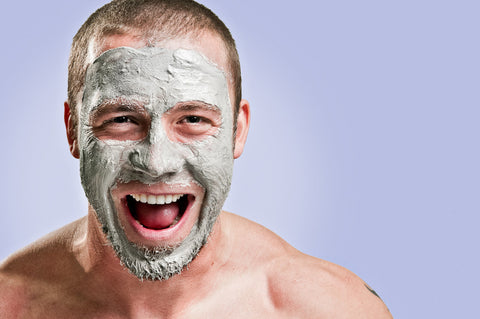 laughing man with face mask