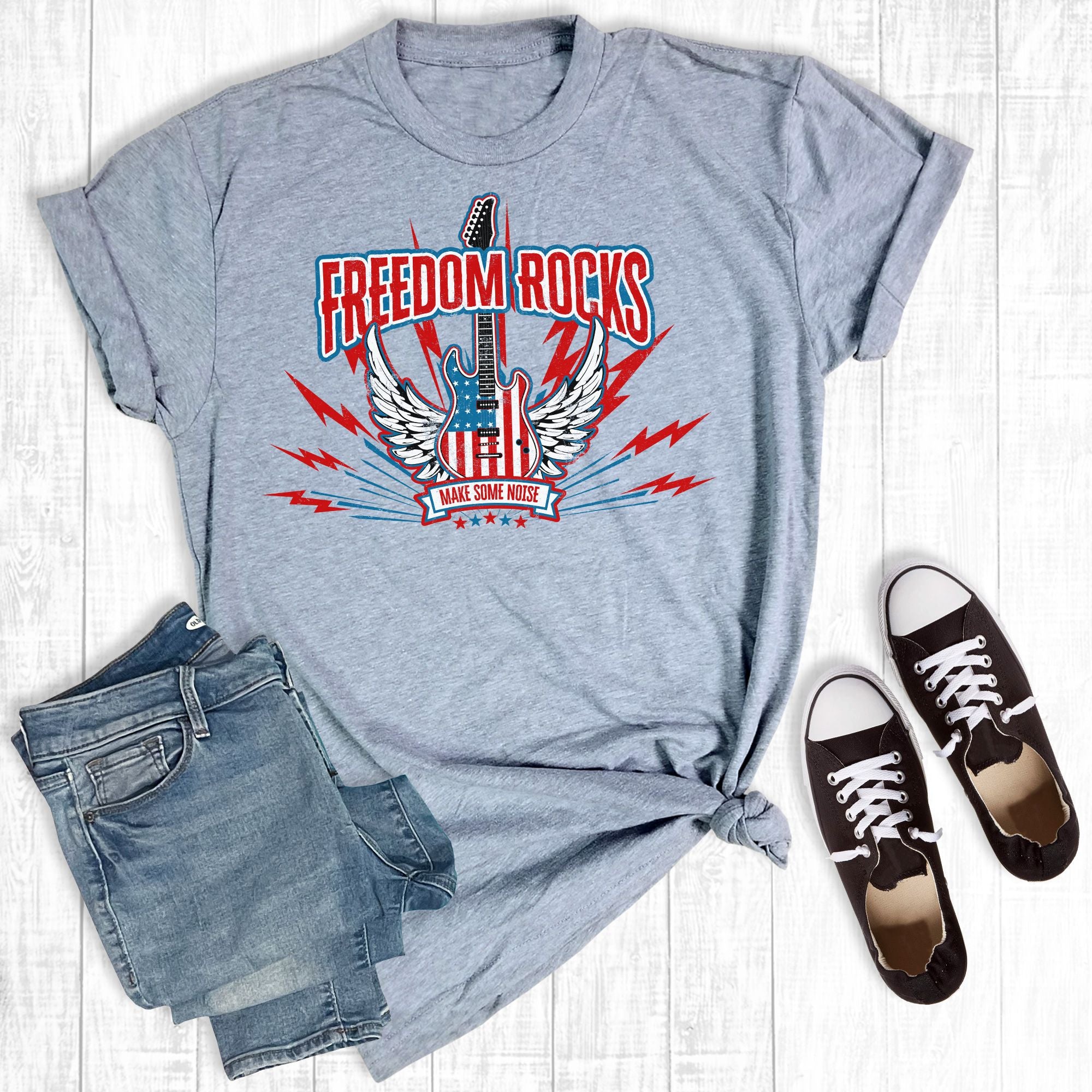 July 4th Freedom Rocks Light Grey