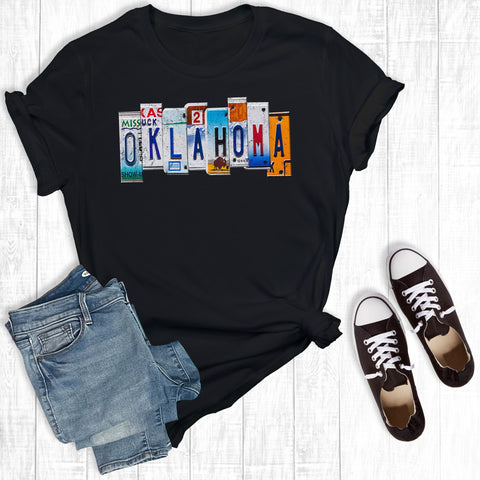 Oklahoma License Plate Black