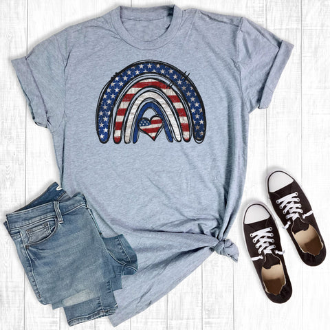 American Flag Rainbow Grey