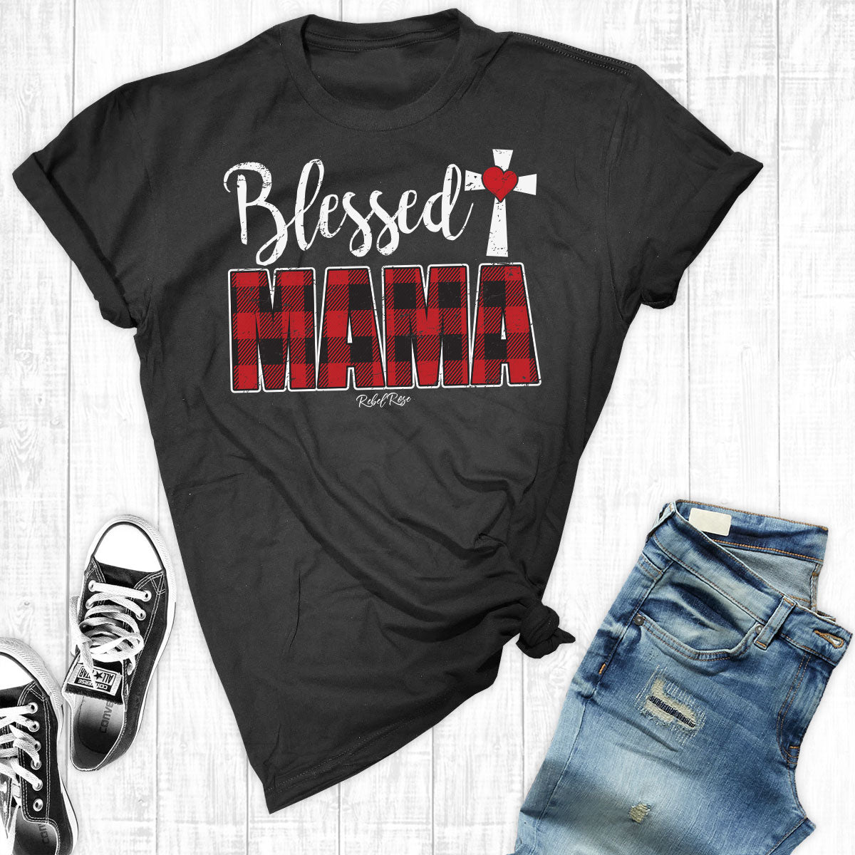 Blessed Mama Buffalo Plaid