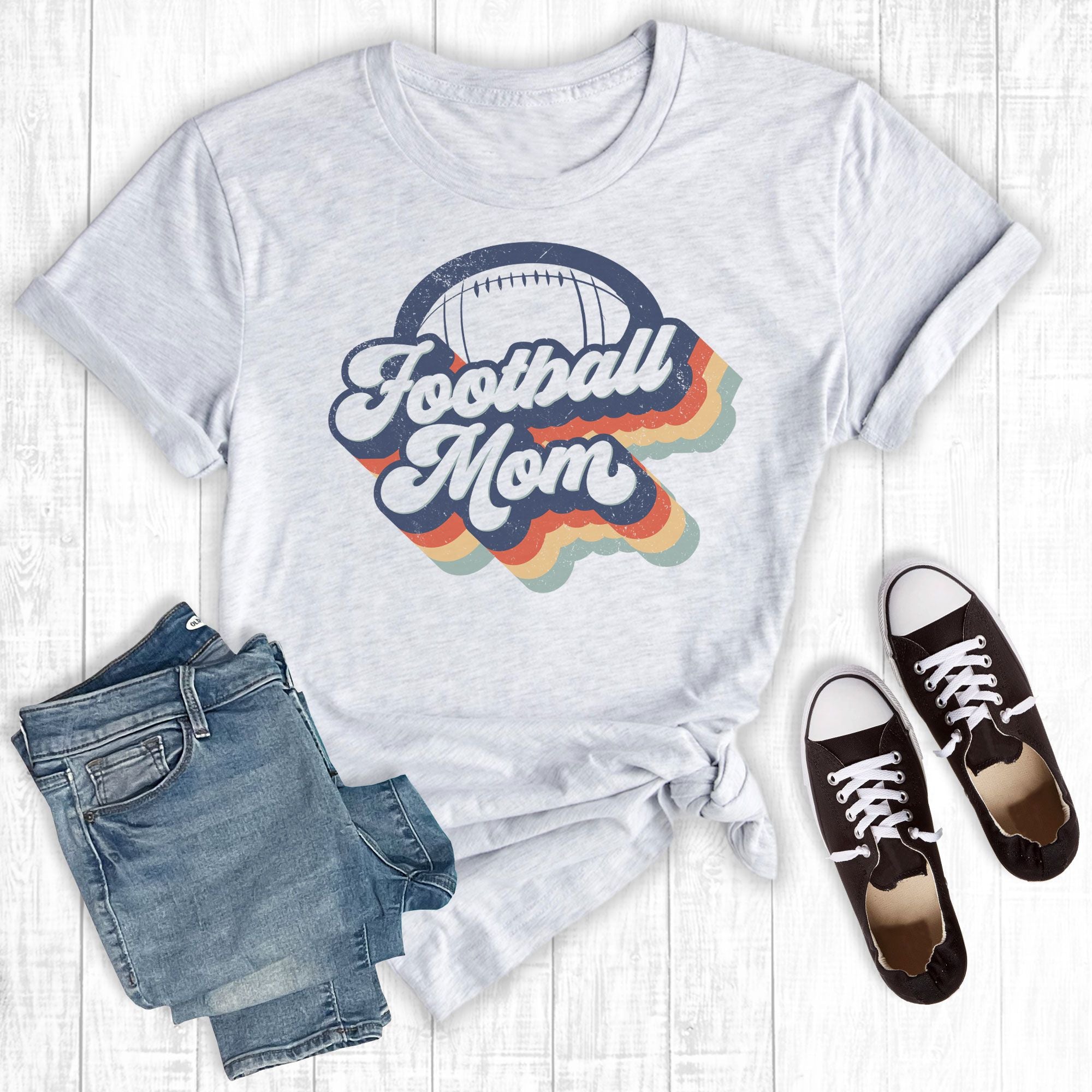 Football Mom Retro Ash