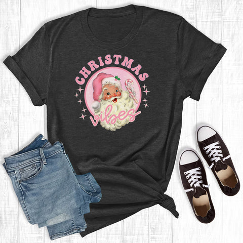 Pink Santa Vibes Black