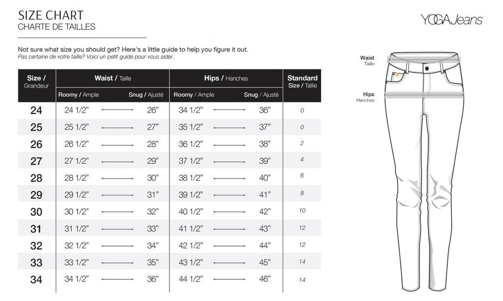 Girls Jeans Size Chart