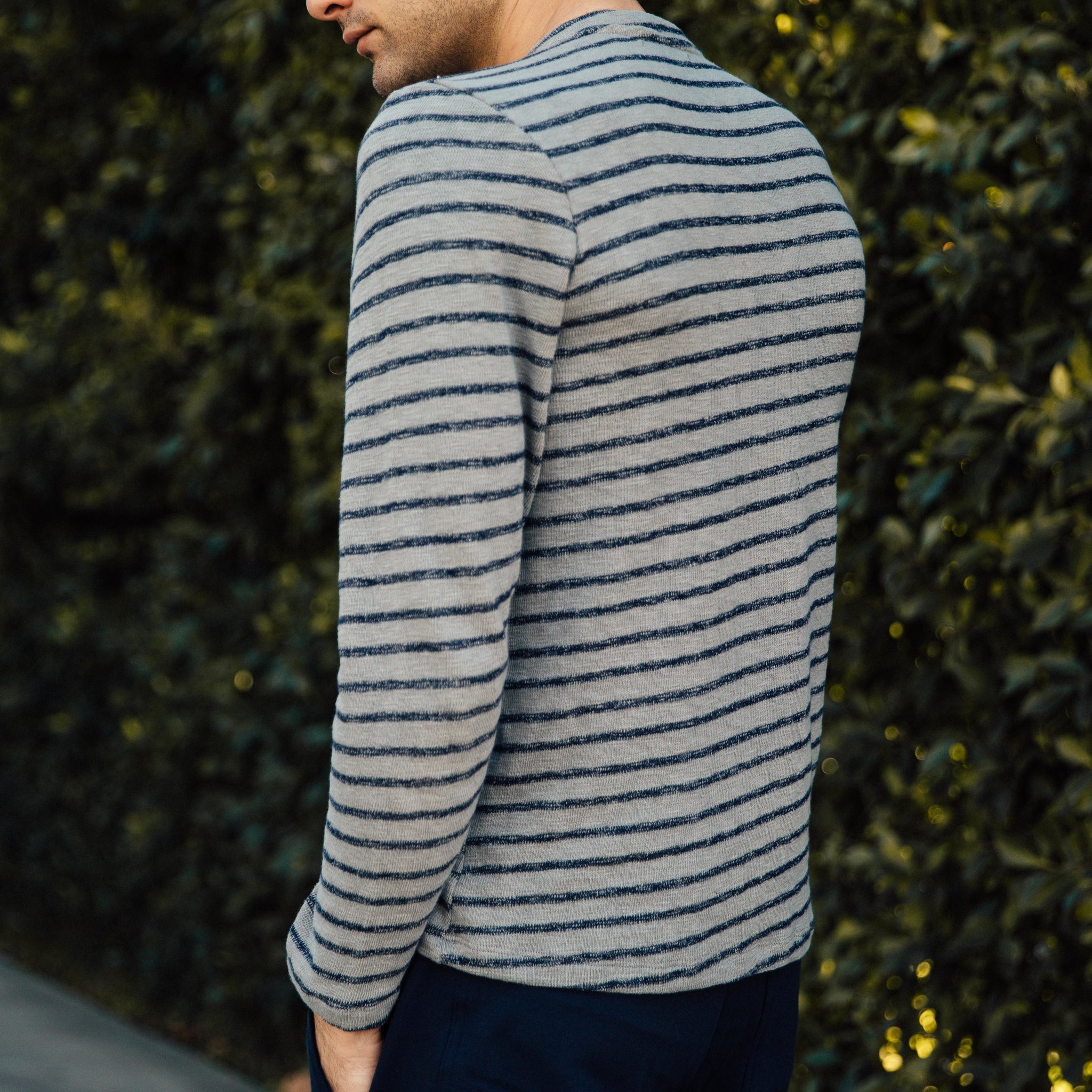 Boston Stripe Sweater in Grey