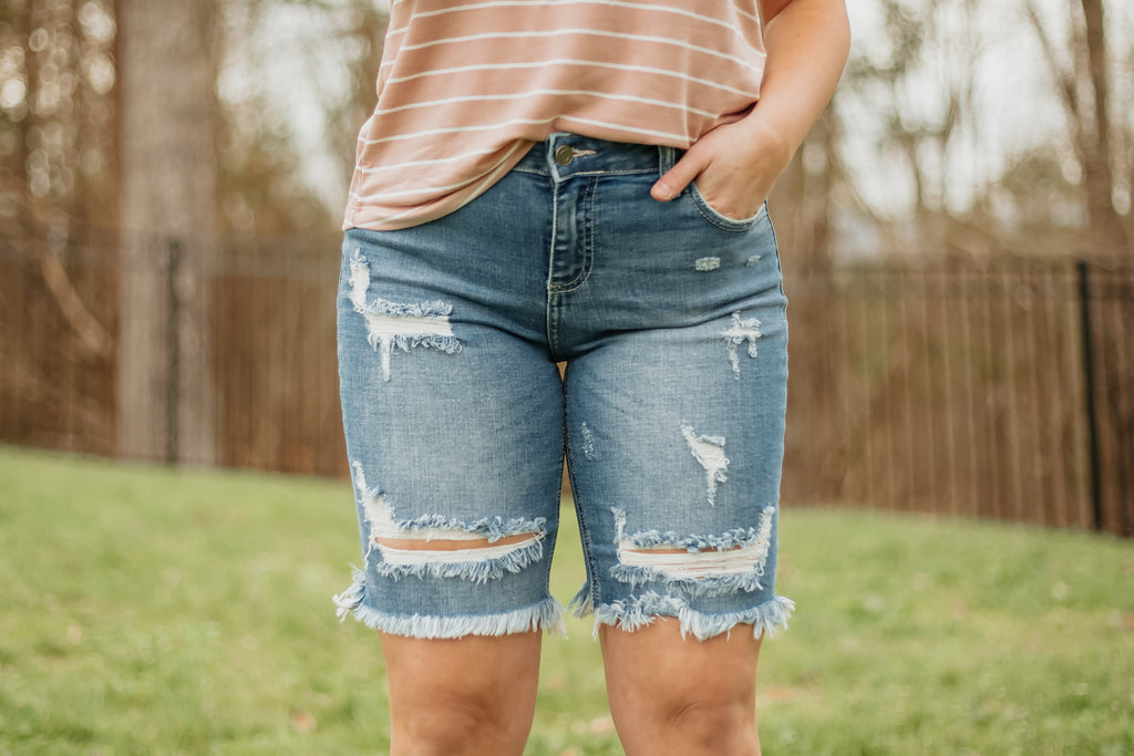 cello distressed shorts