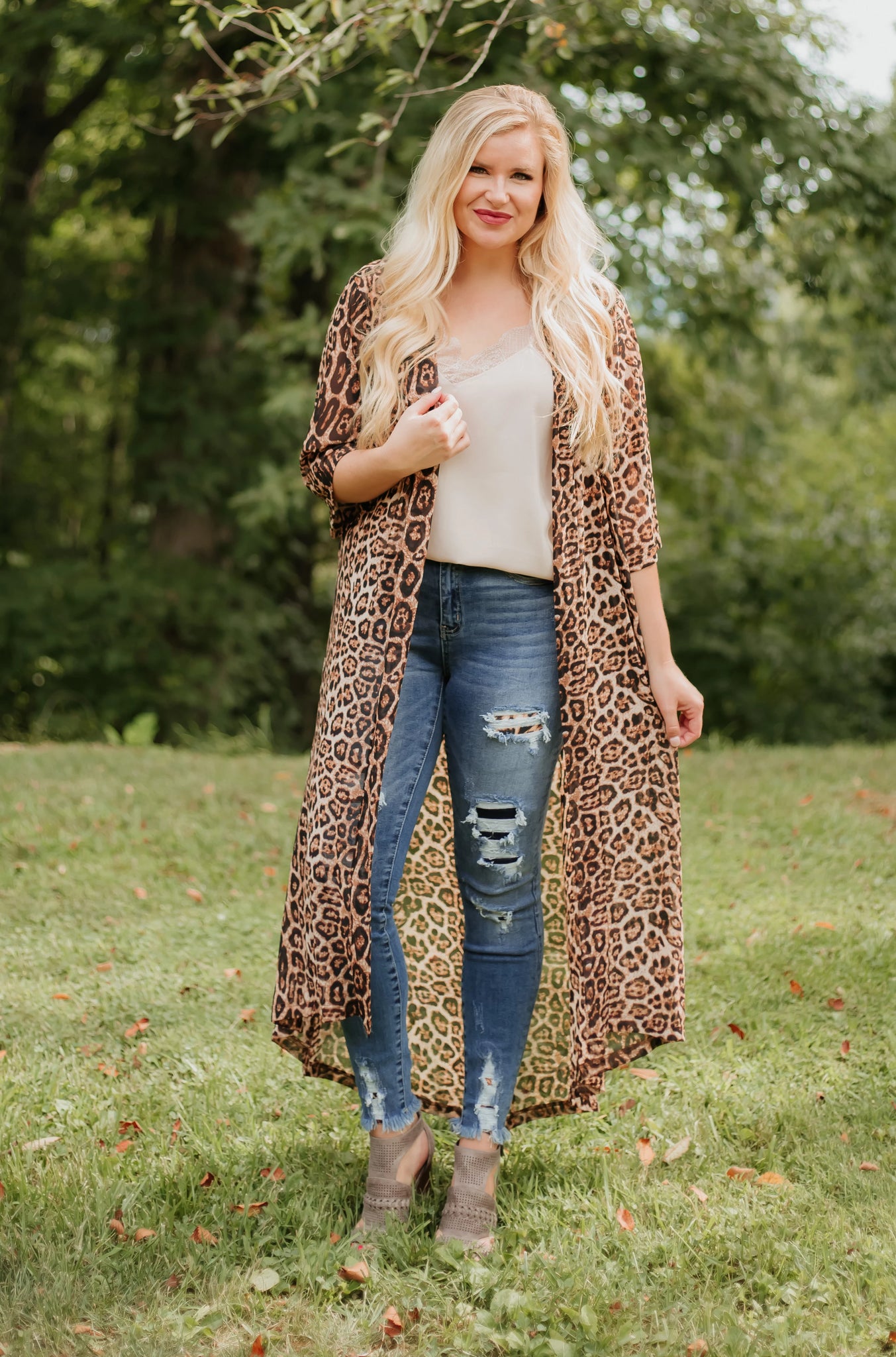 {Last Chance} Marisol Distressed Jeans with Leopard ~ Dark Wash *FINAL ...