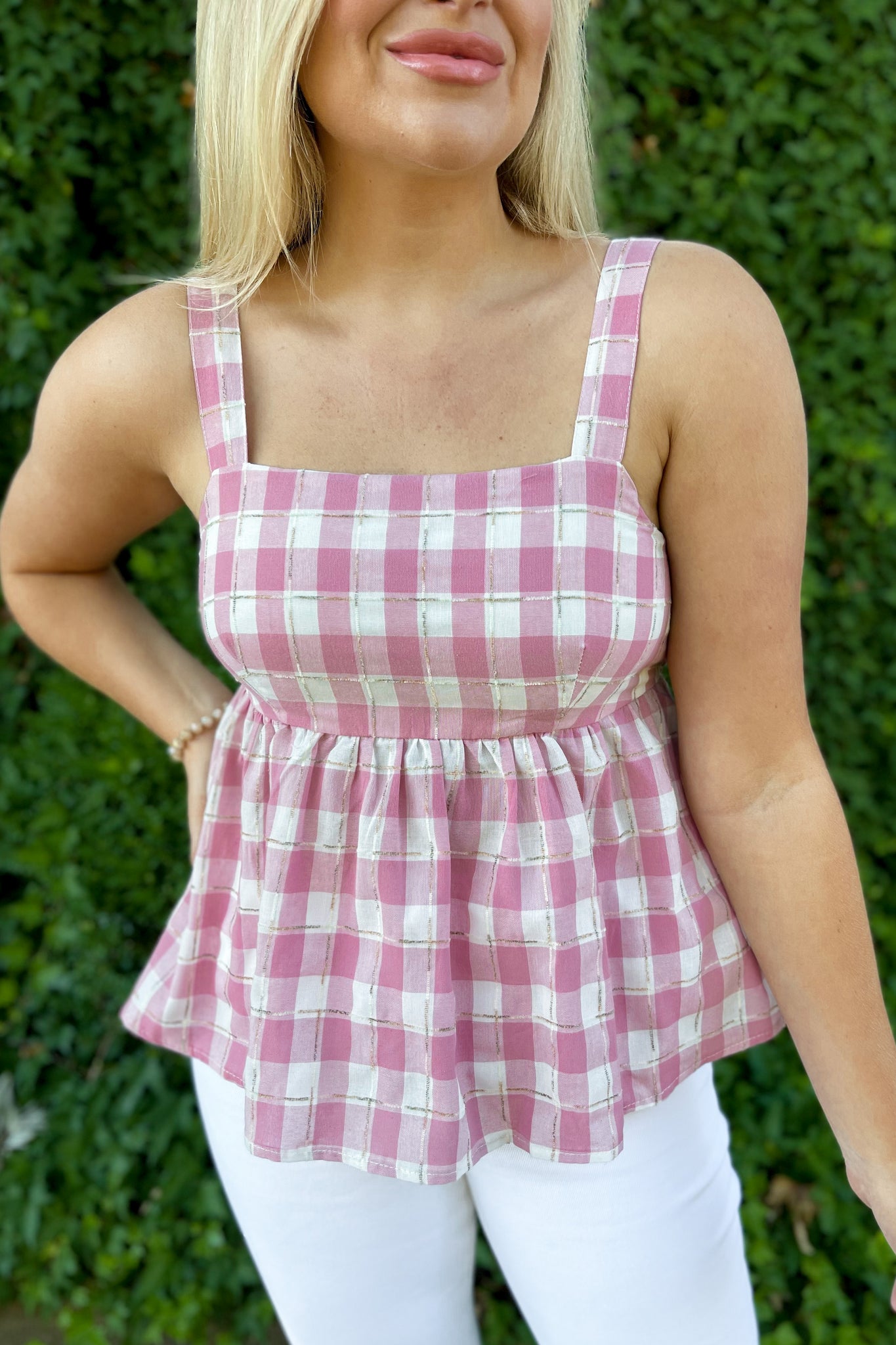 Sophia Gingham Baby Doll Top - Be You Boutique