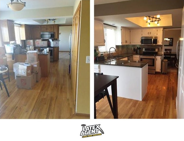 Rachael's kitchen before and after