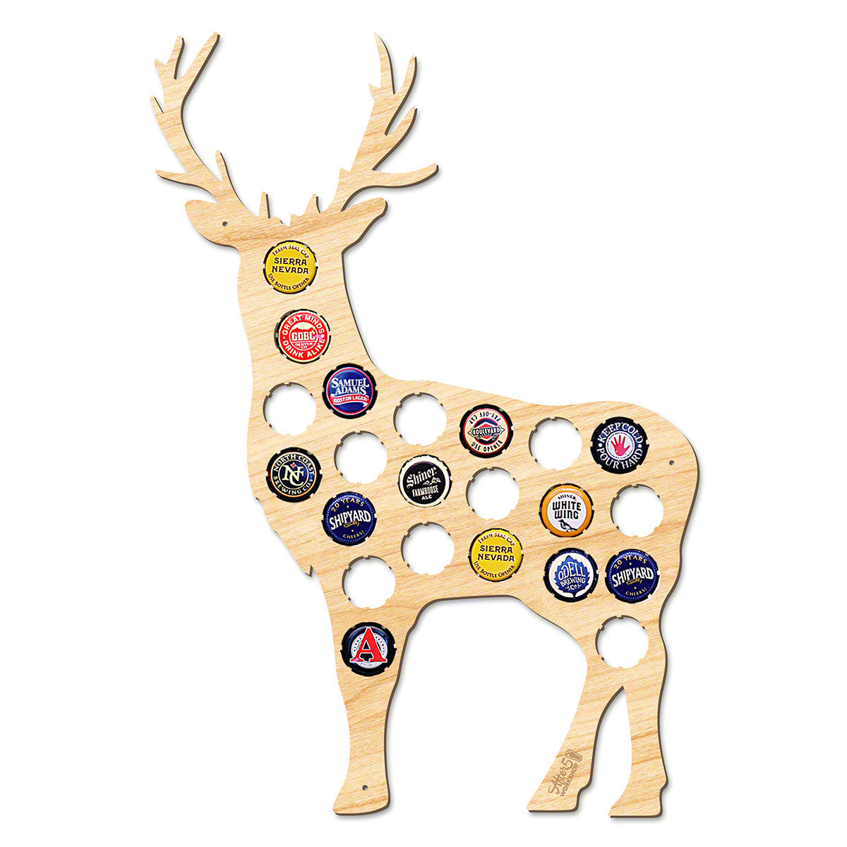 Buck Deer Beer Cap Map Decor