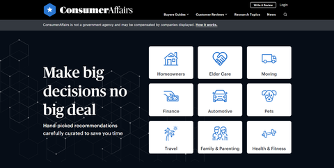 Consumeraffairs' website.