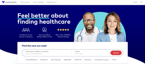 Healthgrades' website.