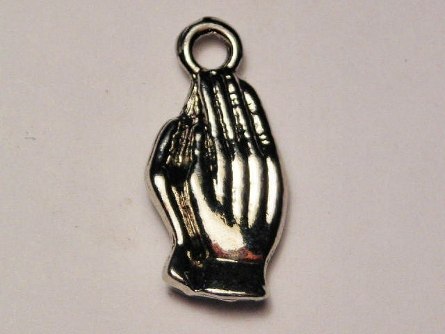 Praying Hands Style 1 Genuine American Pewter Charm - American Made ...