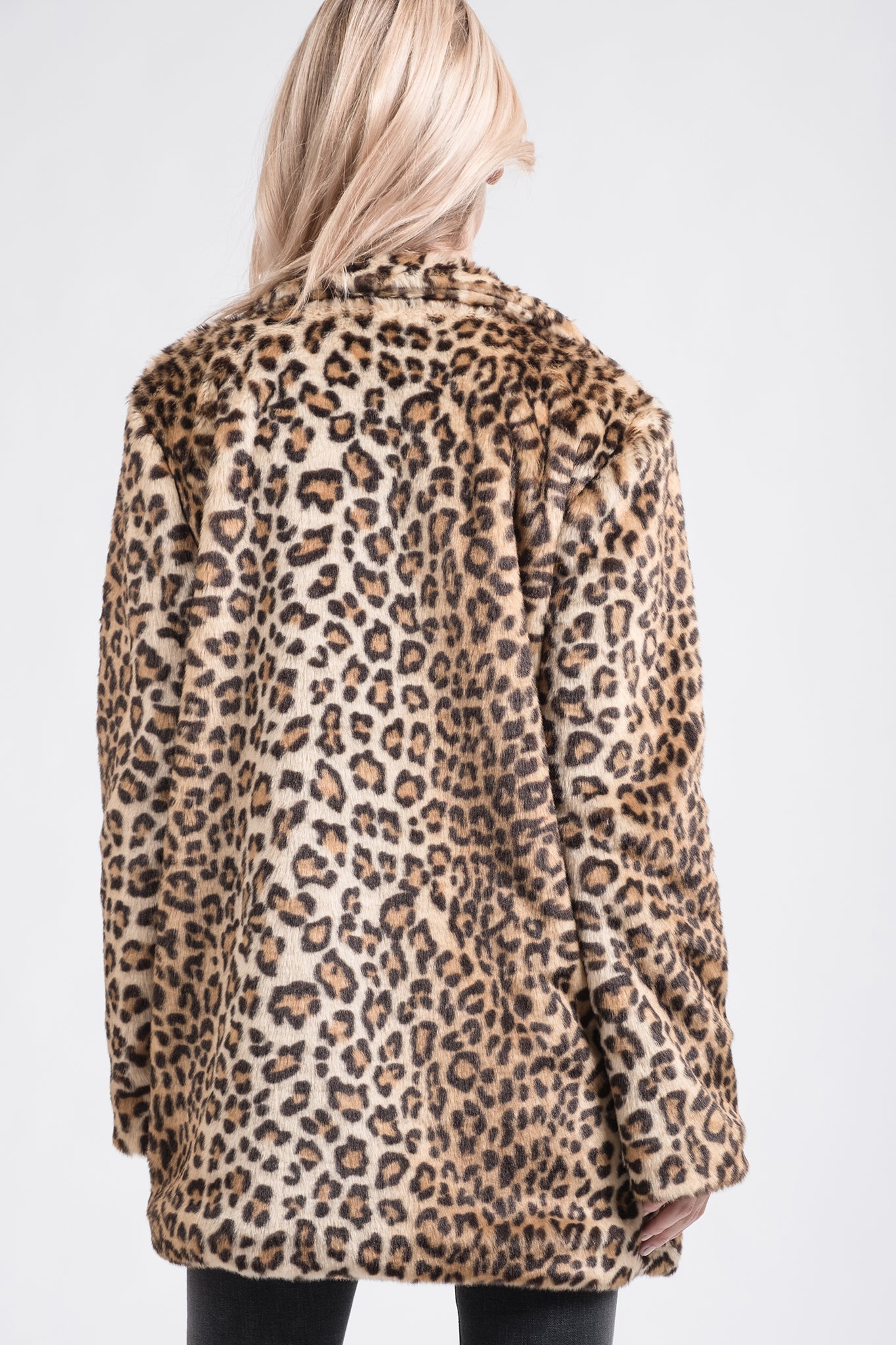 LEOPARD PRINT FAUX FUR COAT - J.O.A.