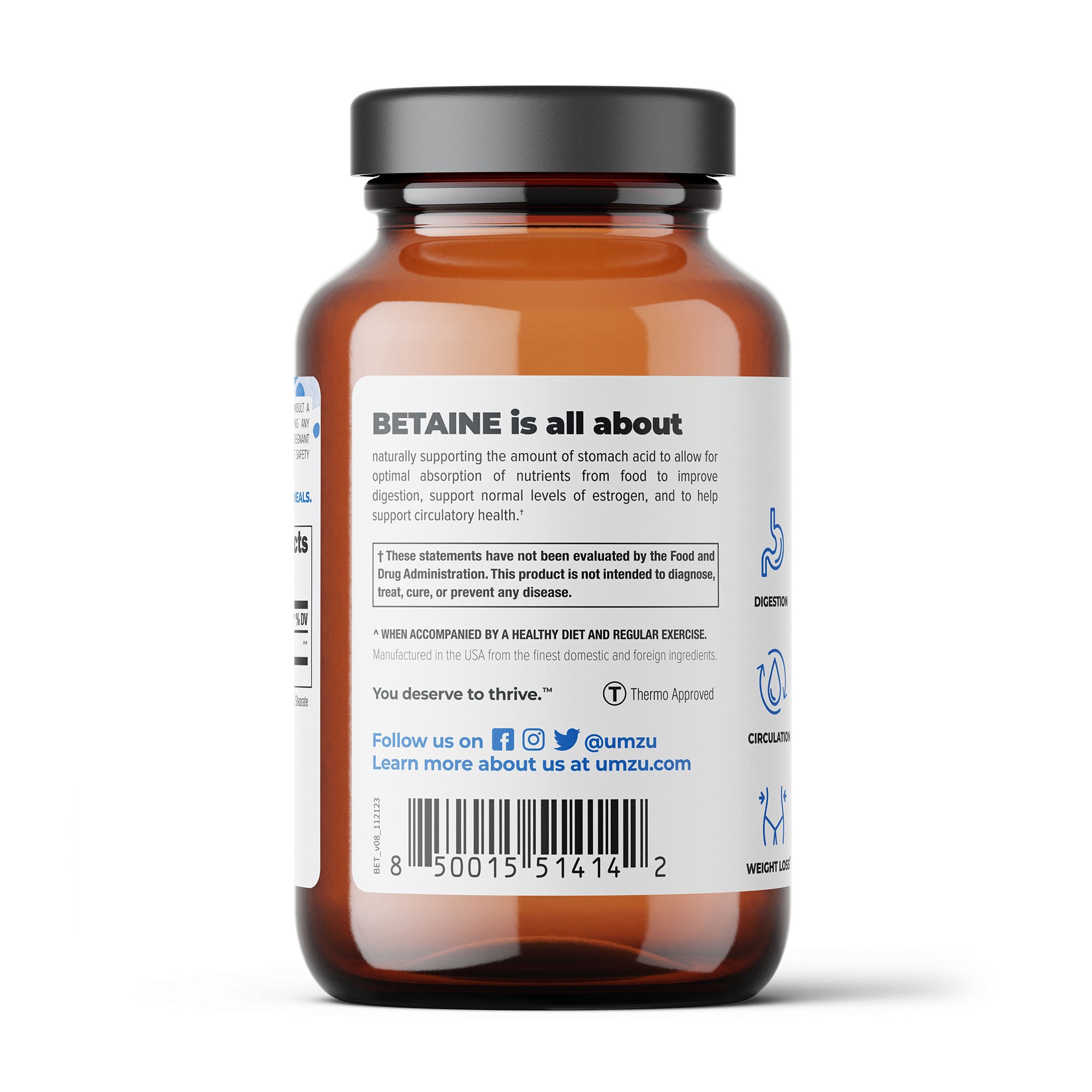 BETAINE HCl: Digestion & Circulatory Support