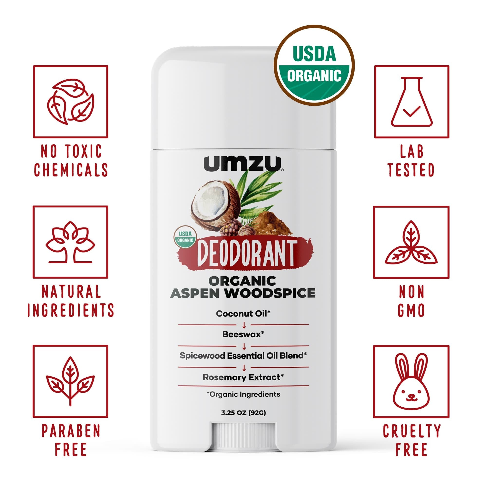 Organic Deodorant - Coconut Oil, Beeswax, & Oils – UMZU