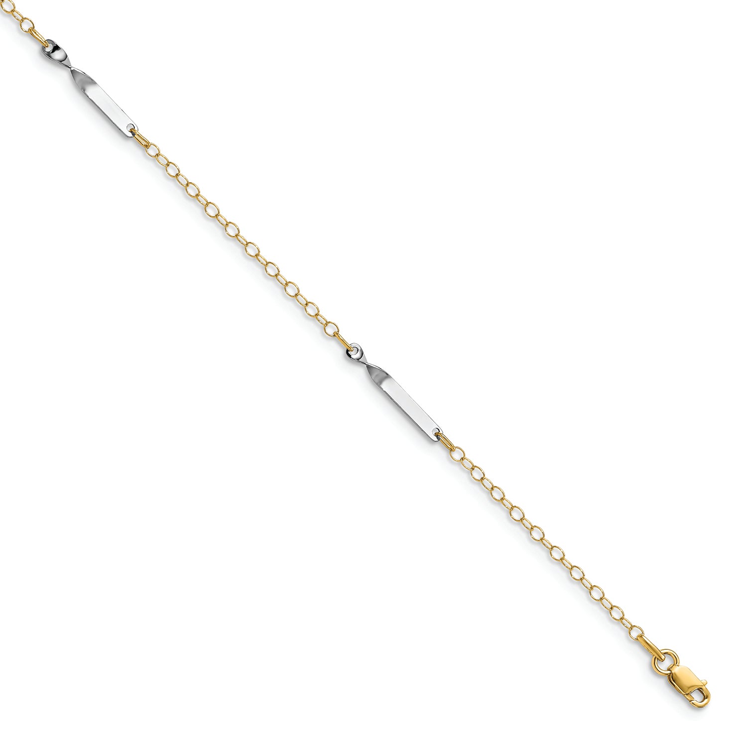 Leslie's 14K Two-tone Polished Anklet