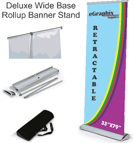 Rollup Retractable Banner Stand - Deluxe - Wide Base – eGraphix ...