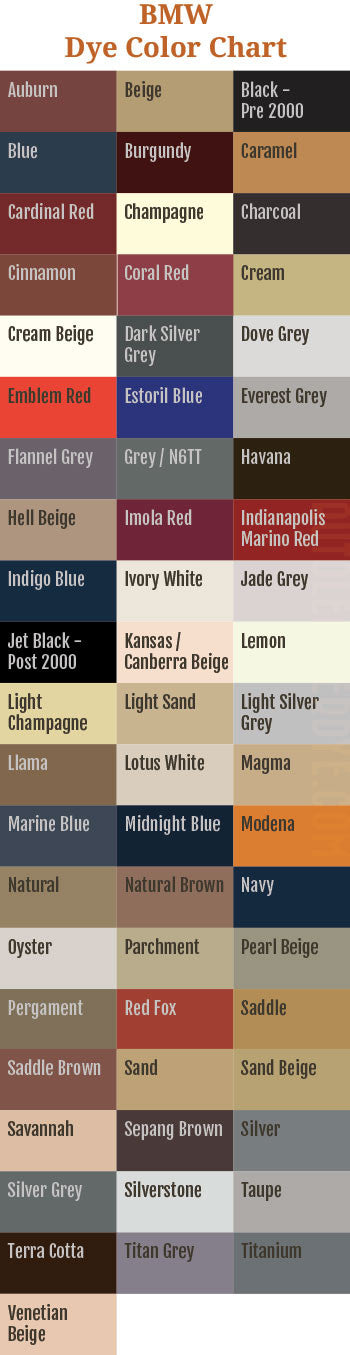 Bmw Color Chart 2013