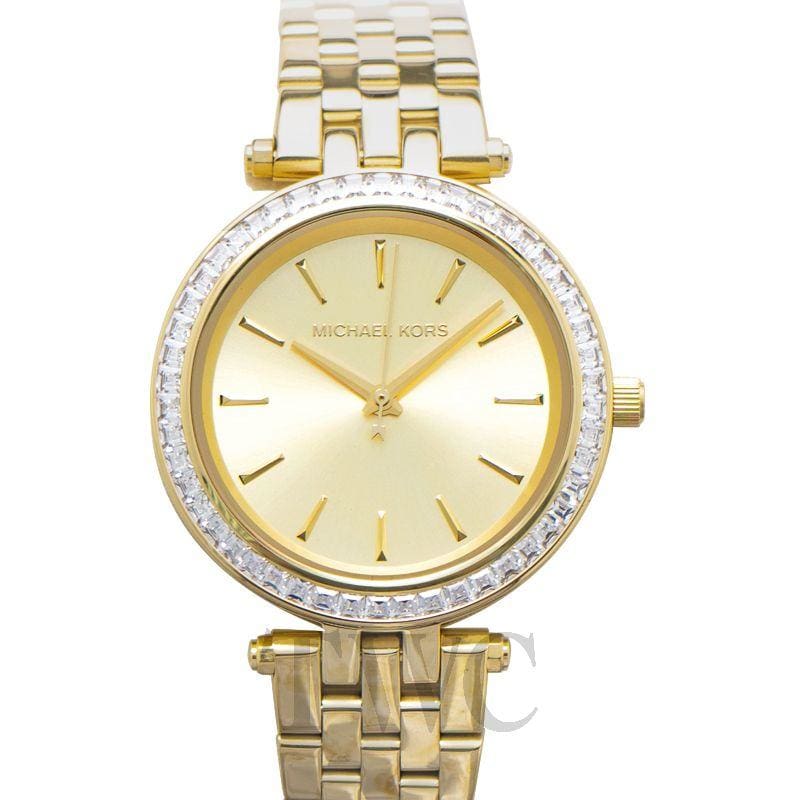 michael kors silver watch with rhinestones