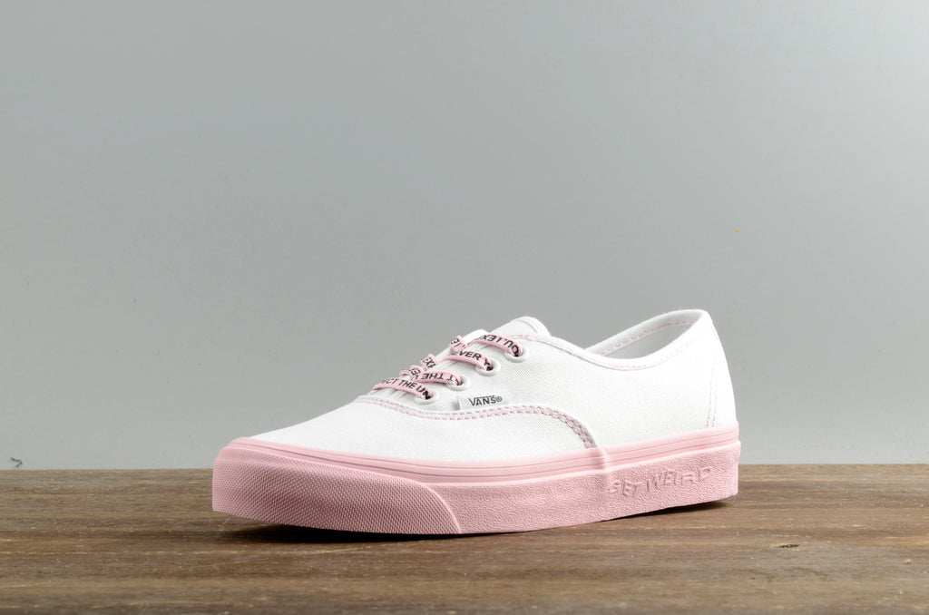 white vans pink sole