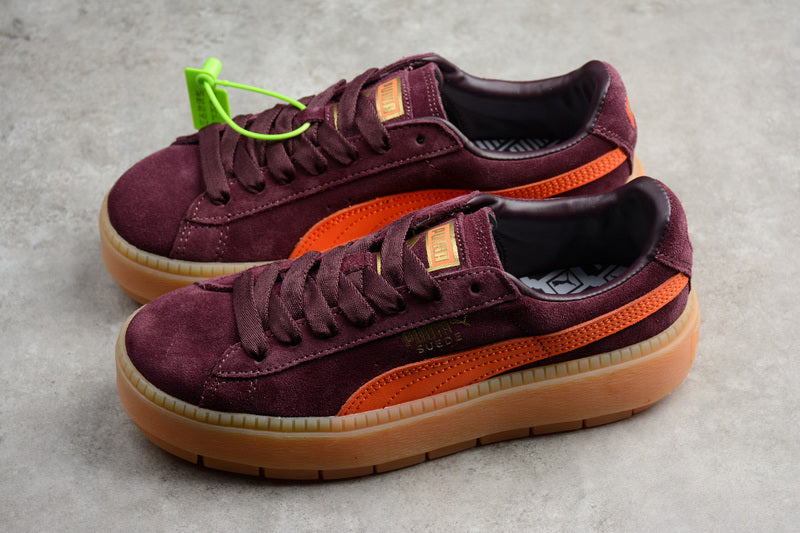 puma platform sneakers burgundy