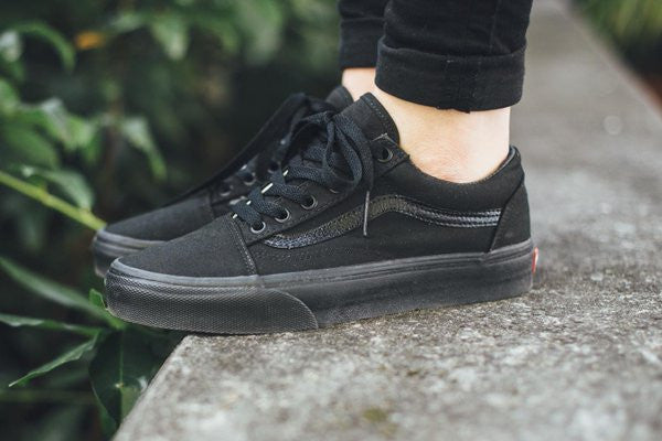 vans old skool black black canvas