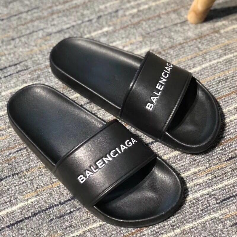 balenciaga leather slides