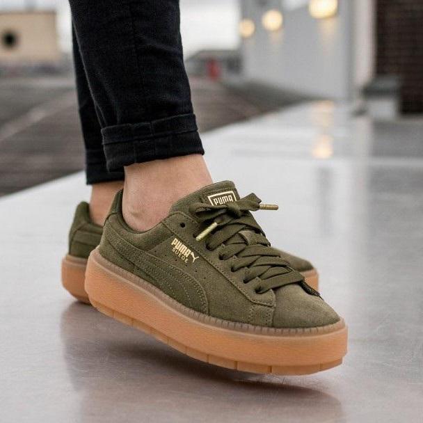 Puma Platform Olive Green Online Sale 