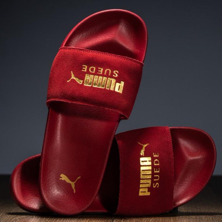 suede puma slides