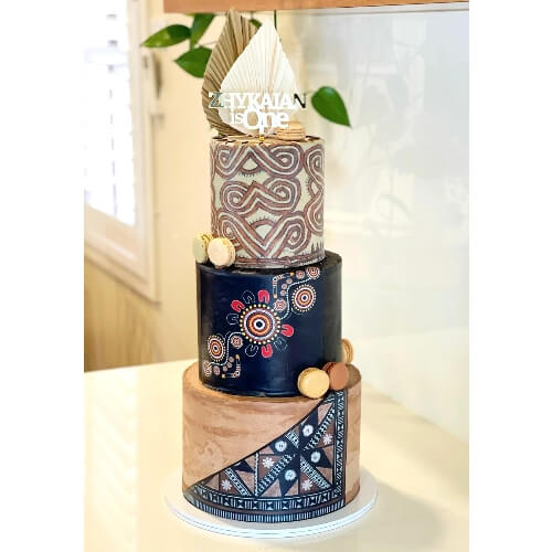 3 tier cake with custom icing edible image wrap