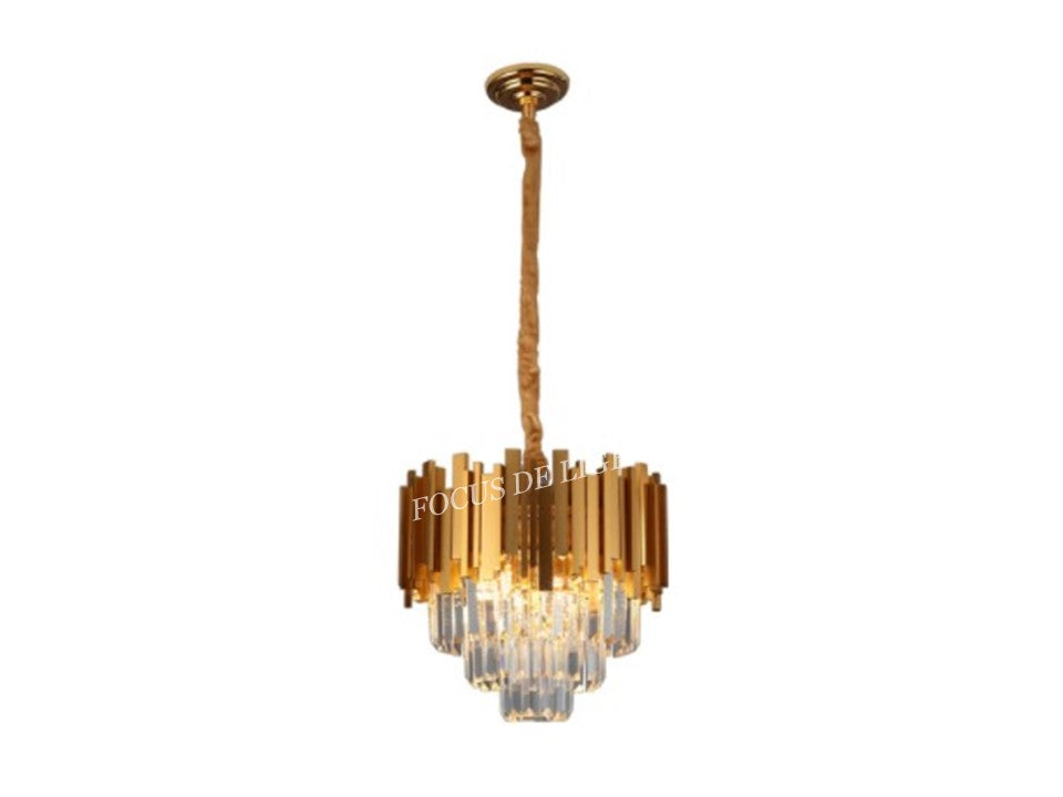 brass and crystal chandelier