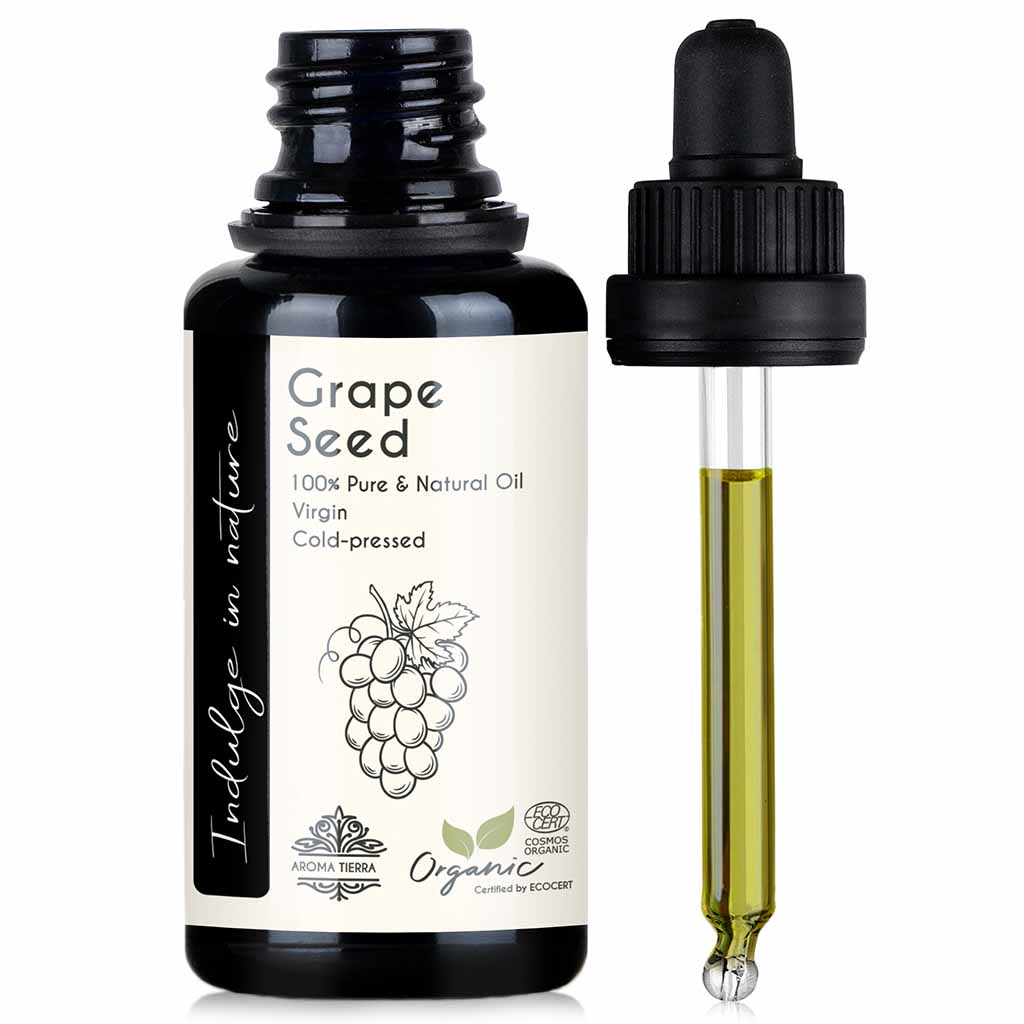 Grape Seed Oil | Certified Organic | Aroma Tierra | Face, Body & Hair