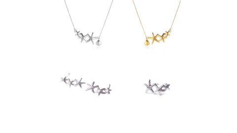 starfish necklace earrings