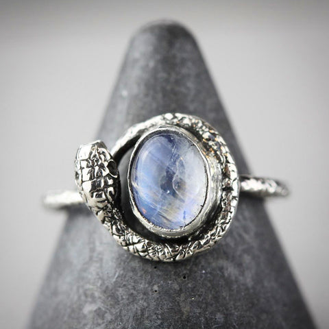 snake moonstone ring