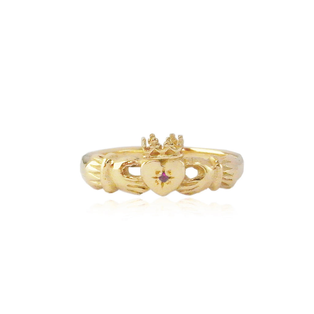 Claddagh Ring with Ruby x Gold – momocreatura