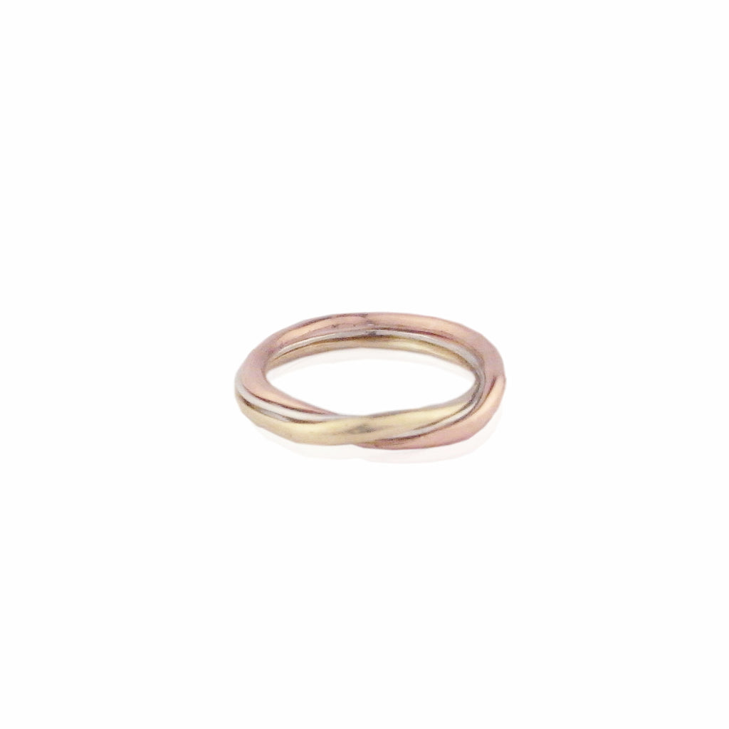 Tri-colour 9k gold gimmel ring | MOMOCREATURA – momocreatura