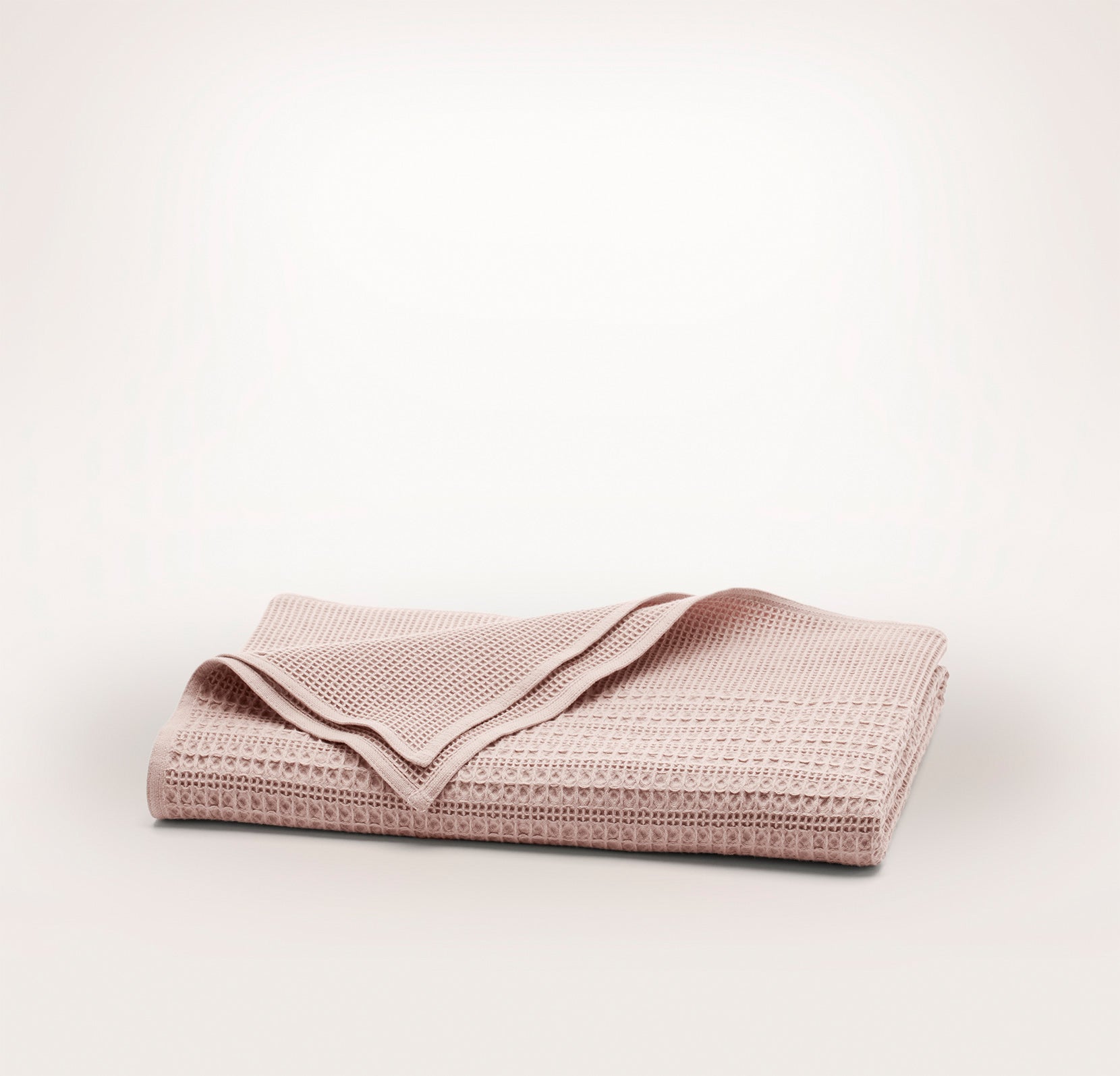 Waffle Mixed Stripe Throw Blanket in Dusty Rose