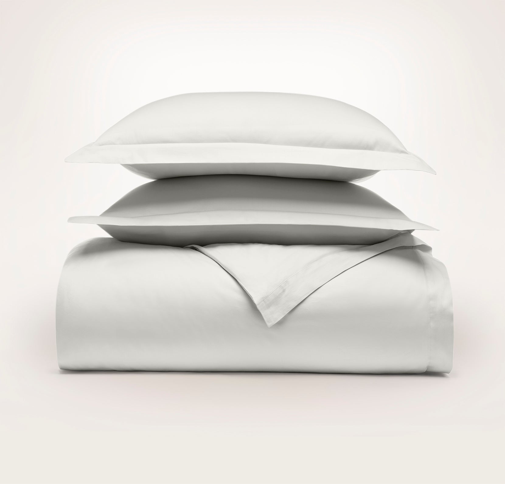 Percale Hemmed Duvet Set in Mist